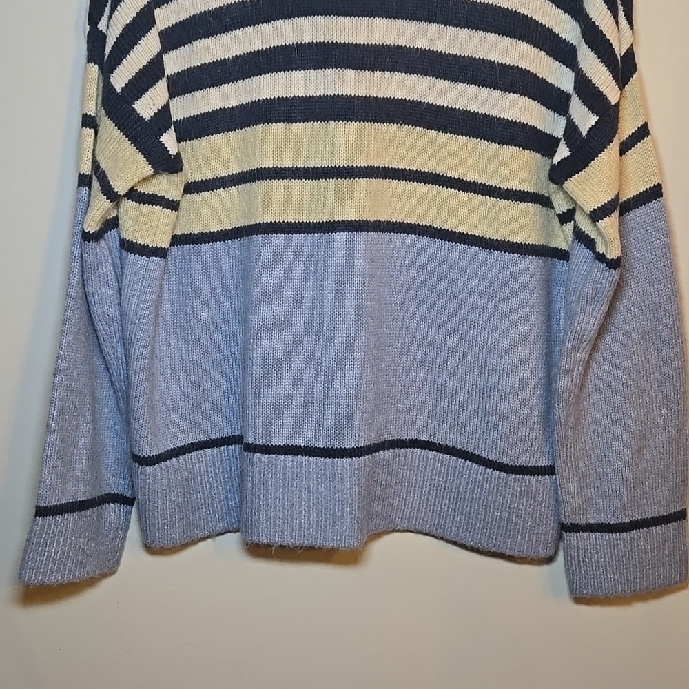 Fat Face Alpaca Heather Stripe V-Neck Button Front Sweater Cardigan NWOT - Picture 10 of 13